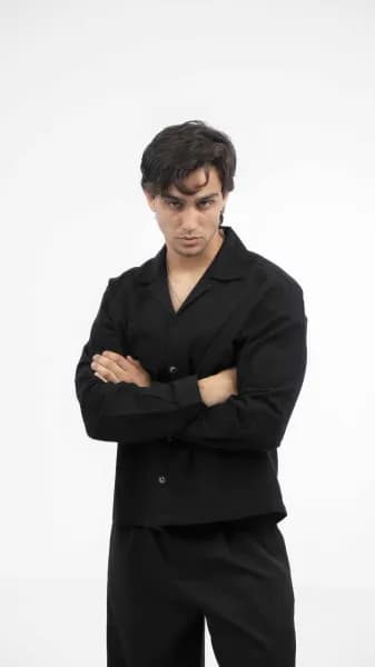پیراهن کتان یقه انگلیسی